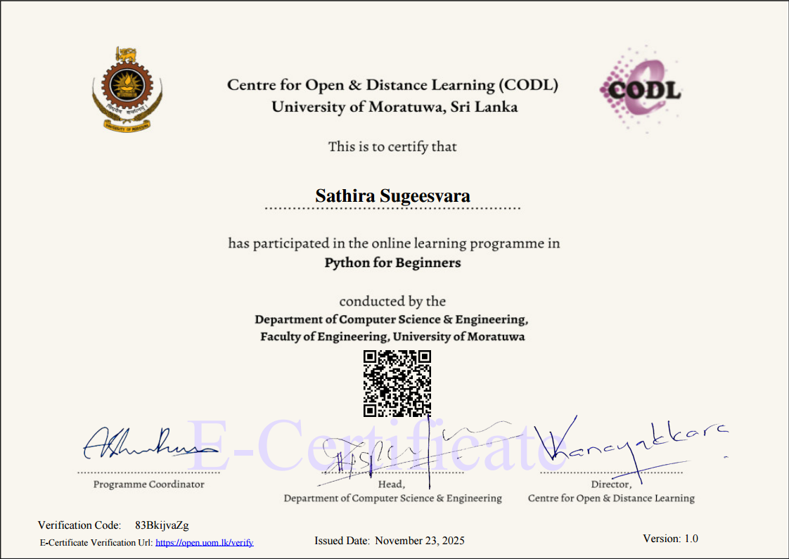  Python Certificate